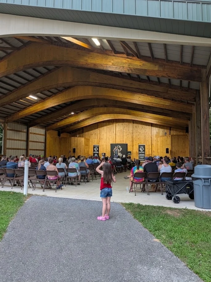 Chris Wheel performing in the Moose Hillock pavilion